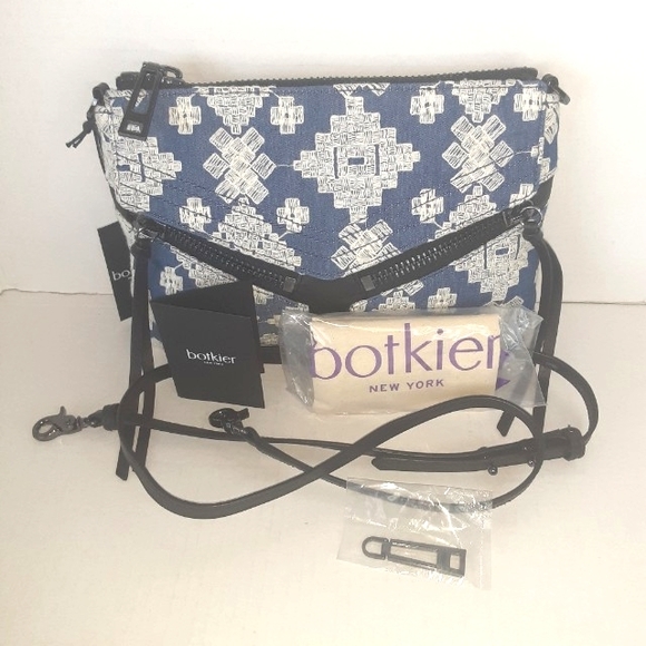NWT BOTKIER Trigger Crossbody Indigo Jeans Embroidered Design